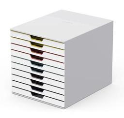 Бокс для документов DURABLE Varicolor MIX 7630-27,  10 выдвижных ящиков,  292x280x356,  ассорти  / серый