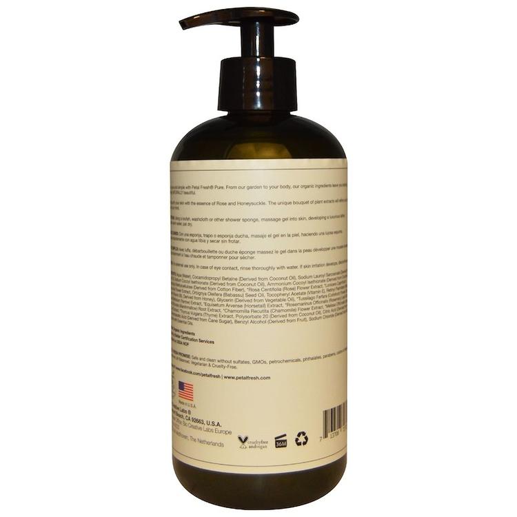 Petal Fresh, Pure, очищающий гель для душа, роза и жимолость, 16 жидких унций (475 мл)