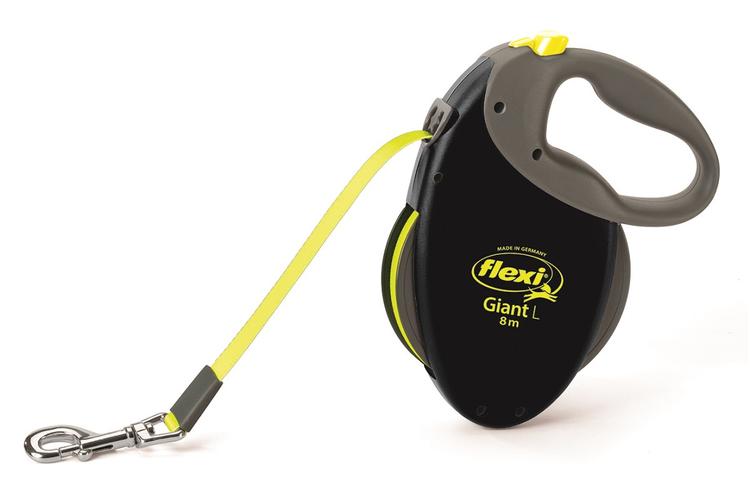 Поводок-рулетка Flexi "Giant Neon L" для собак до 50 кг, 8 м