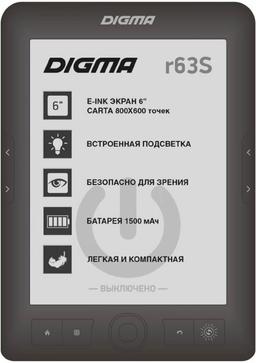 Электронная книга Digma R63S 6", темно-серый