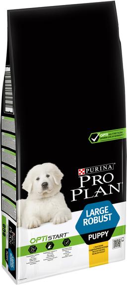 Корм сухой Pro Plan "Optistart" для щенков крупных пород, с курицей и рисом, 12 кг