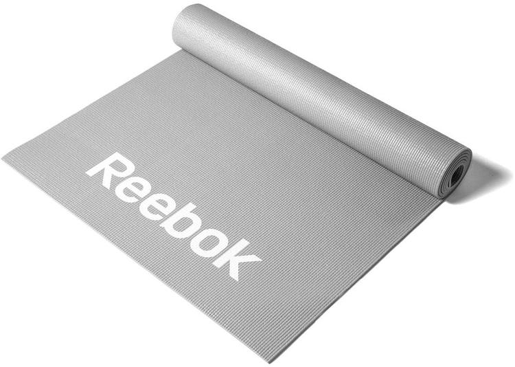 Тренировочный коврик для фитнеса Reebok "Love", тонкий, серый