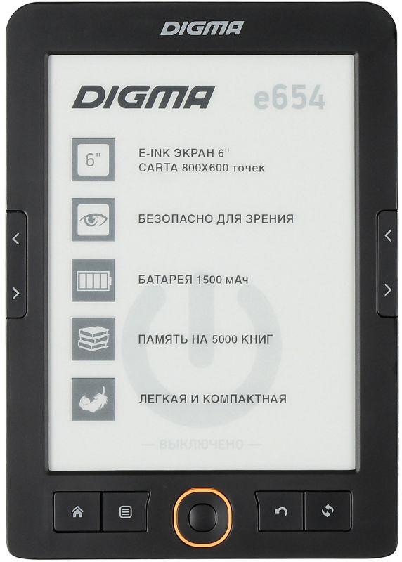 Электронная книга Digma E654 6", темно-серый
