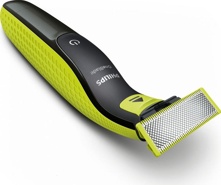Триммер для бороды и усов Philips OneBlade QP2520/20 с 3 насадками-гребнями, зеленый, черный