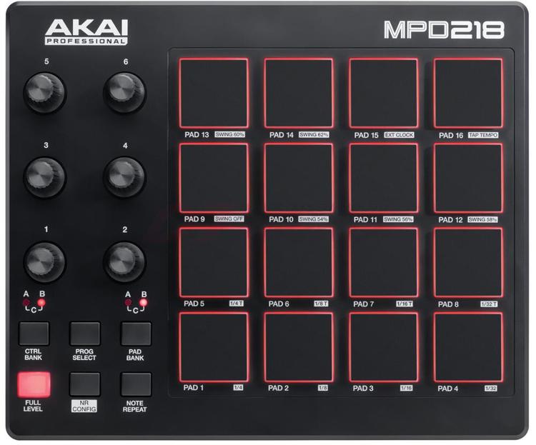 MIDI-контроллер Akai Pro MPD218, MPD218