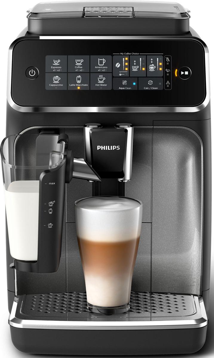 Автоматическая кофемашина Philips Series 3200 EP3246/70 с капучинатором LatteGo, черный, серебристый