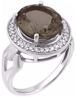 Кольцо Balex Jewellery из серебра с раухтопазом и фианитом