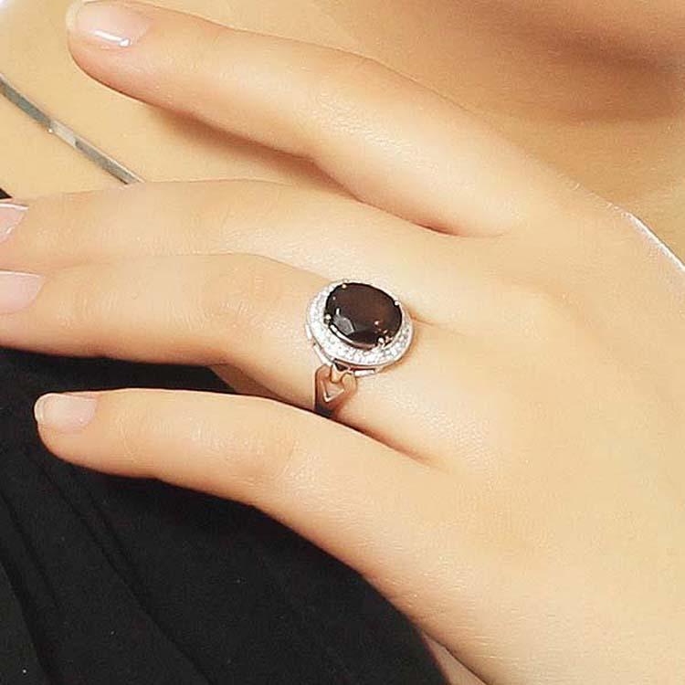 Кольцо Balex Jewellery из серебра с раухтопазом и фианитом