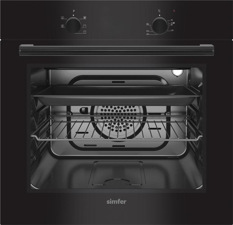 Электрический духовой шкаф Simfer B6EB06011, серия MultiComfort, мультифункциональный, с конвекцией, черный