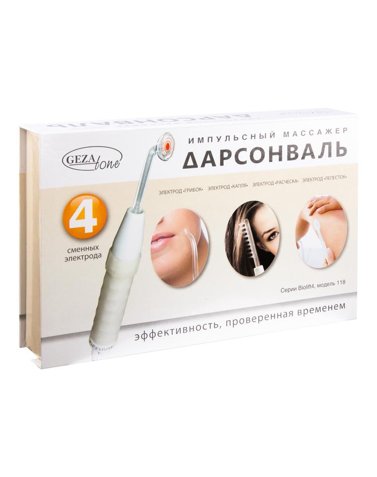 Gezatone Дарсонваль для лица, тела и волос с 4 мя насадками, Biolift 4 118 (BT - 118) 1303103M