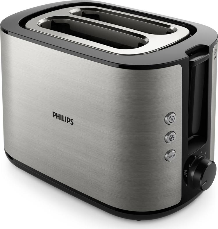 Тостер Philips Viva Collection HD2650/90, серебристый, черный