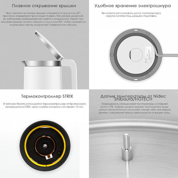 Электрический чайник Xiaomi MiJia Smart, белый