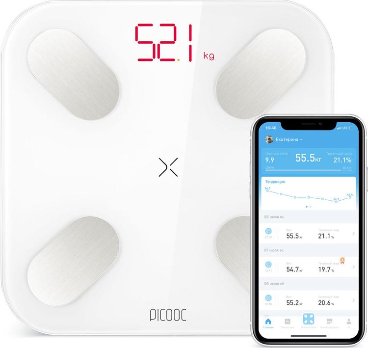 Умные напольные весы Picooc Mini (Bluetooth), белый
