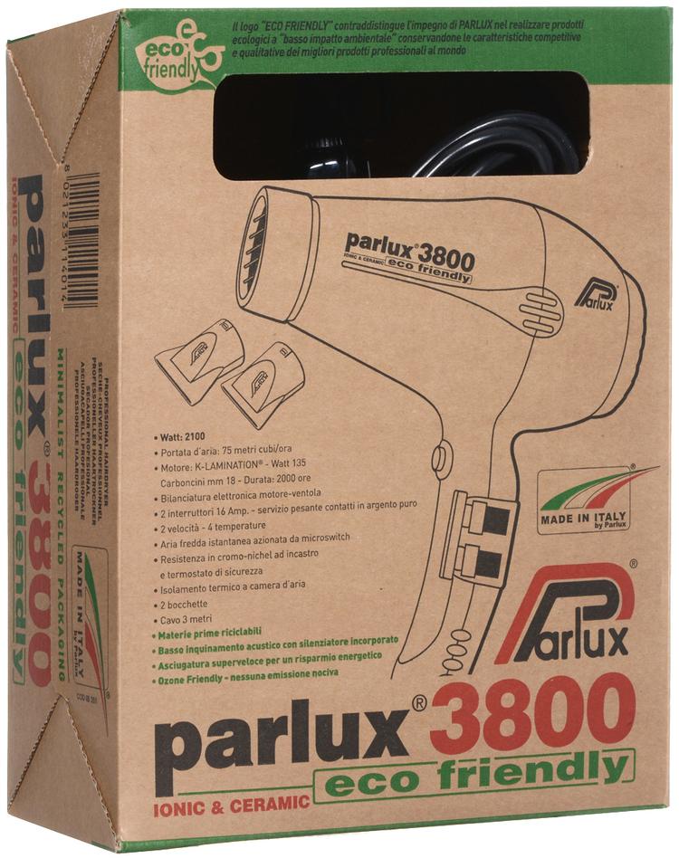 Parlux 3800 Eco Friendly 0901-3800, Black фен