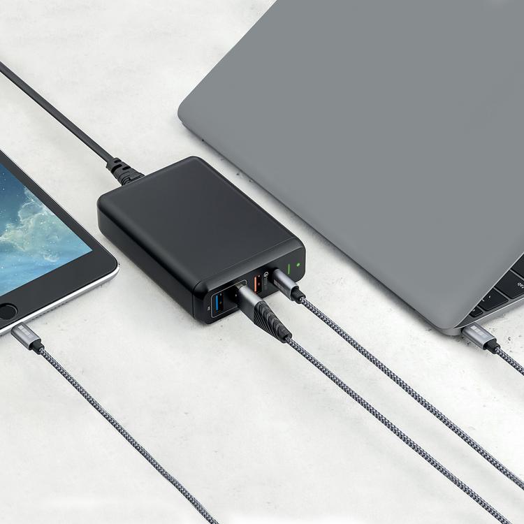 Быстрая зарядка 75Вт Type-C Power Delivery + 3xUSB