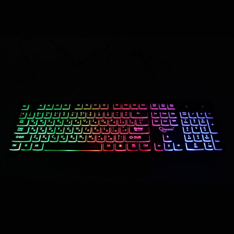 Игровая клавиатура Gembird KB-250L, черный