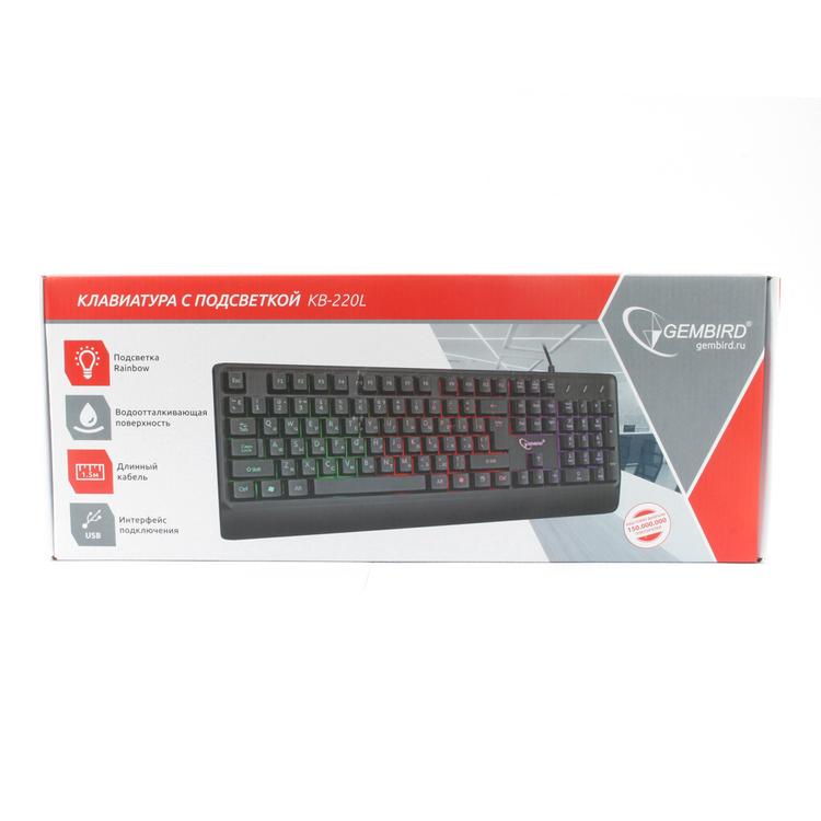 Игровая клавиатура Gembird KB-250L, черный
