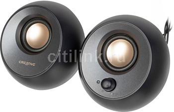 Колонки CREATIVE Pebble V2 MF1695,  2.0,  черный