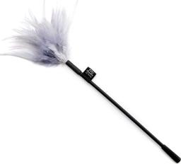 Серебристый cтек с перьями Feather Tickler 37 см.