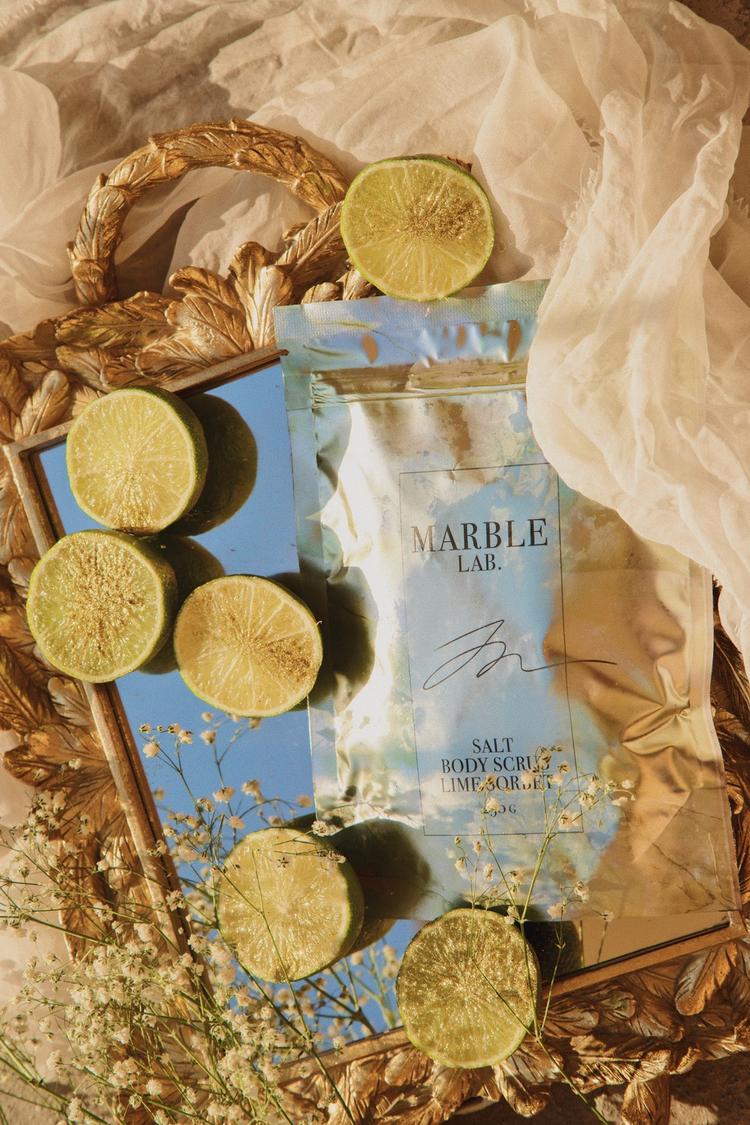 Скраб для тела Marble Lab "Лаймовый сорбет", антицеллюлитный, увлажняющий, 250 г