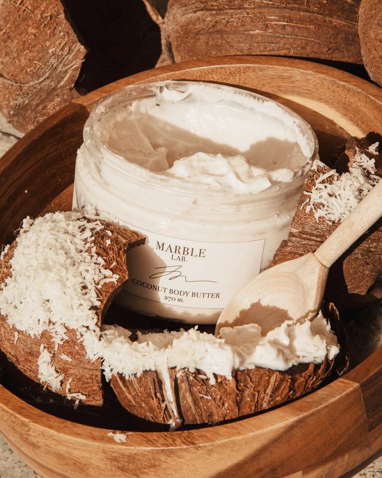 Крем-баттер Marble Lab Кокосовый для тела, увлажняющий, питающий, 270 мл