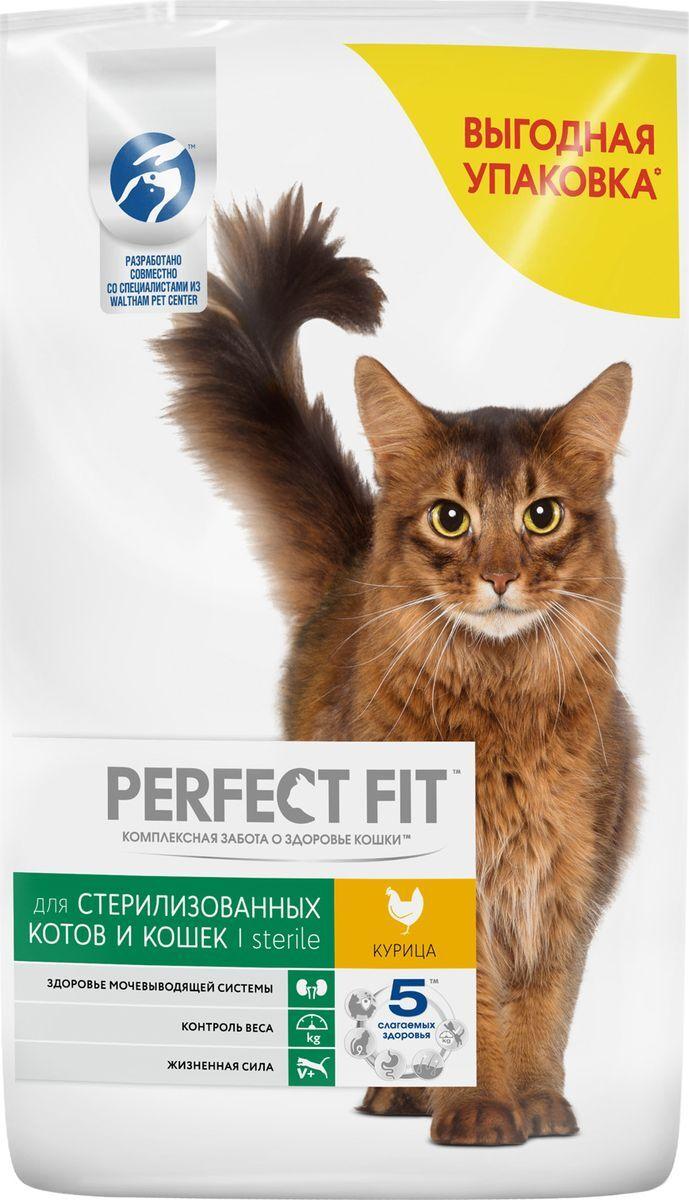 Корм сухой Perfect Fit Курица, для стерилизованных котов и кошек, 10 кг