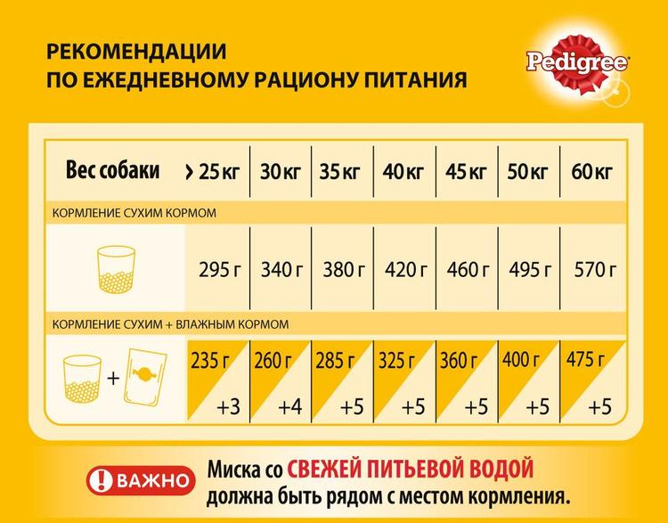 Корм сухой "Pedigree" для взрослых собак крупных пород, с говядиной, 13 кг
