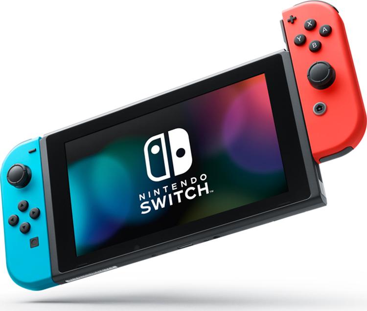 Игровая приставка Nintendo Switch, красный, синий
