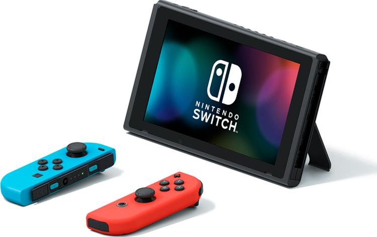 Игровая приставка Nintendo Switch, красный, синий