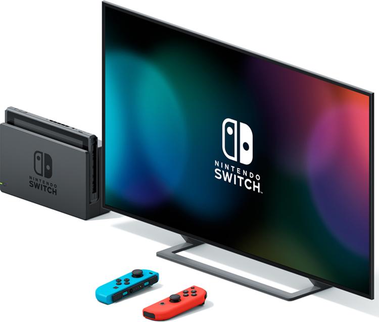 Игровая приставка Nintendo Switch, красный, синий