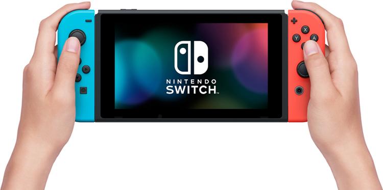 Игровая приставка Nintendo Switch, красный, синий