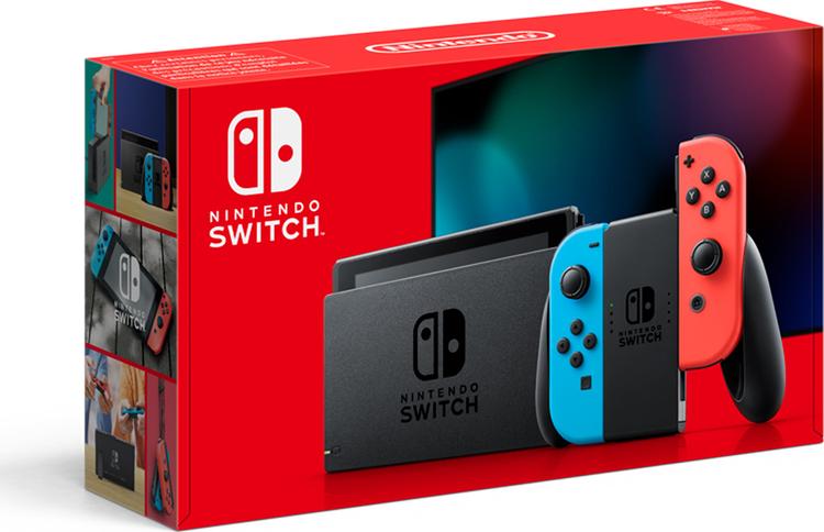 Игровая приставка Nintendo Switch, красный, синий