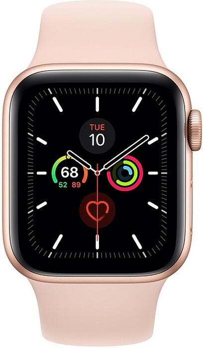 Умные часы Apple Watch Series 5 GPS, 44 мм, золотой, спортивный ремешок "розовый песок"