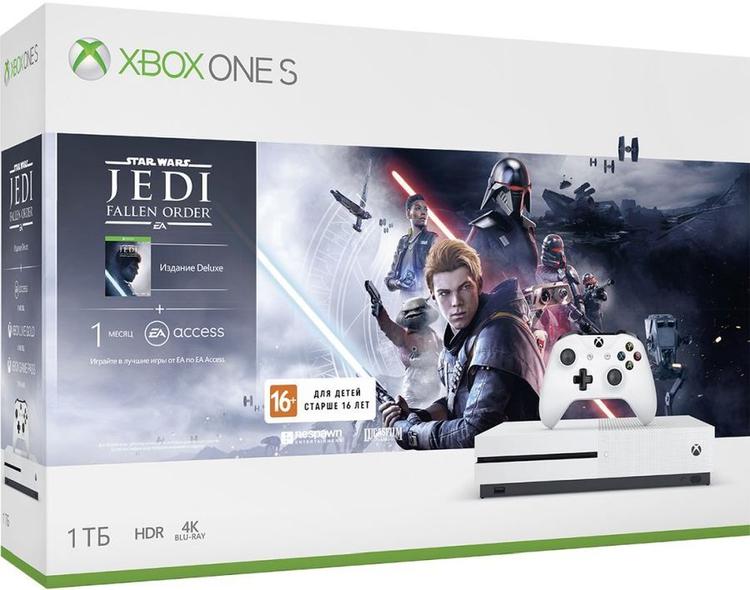Игровая приставка Microsoft Xbox One S 1Tb White + игра Star Wars + 1M EA Access