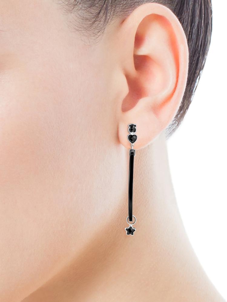 Серьги Tous из серебра со смолой и ониксом
