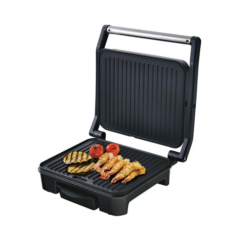 Гриль-пресс Endever Grillmaster 117 мощность 2300 Вт, автоматический терморегулятор,  внутреннее антипригарное покрытие,  световой индикатор нагрева и готовности