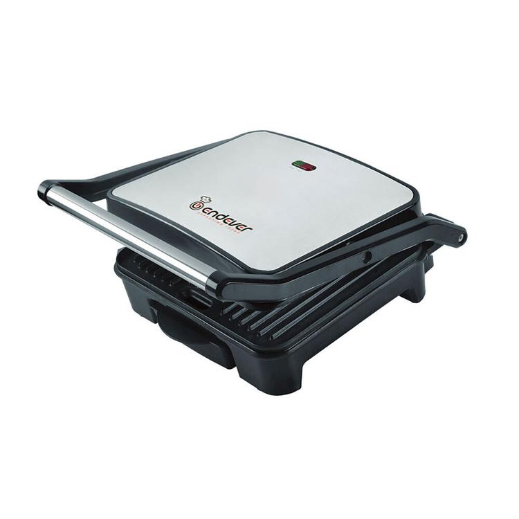 Гриль-пресс Endever Grillmaster 117 мощность 2300 Вт, автоматический терморегулятор,  внутреннее антипригарное покрытие,  световой индикатор нагрева и готовности