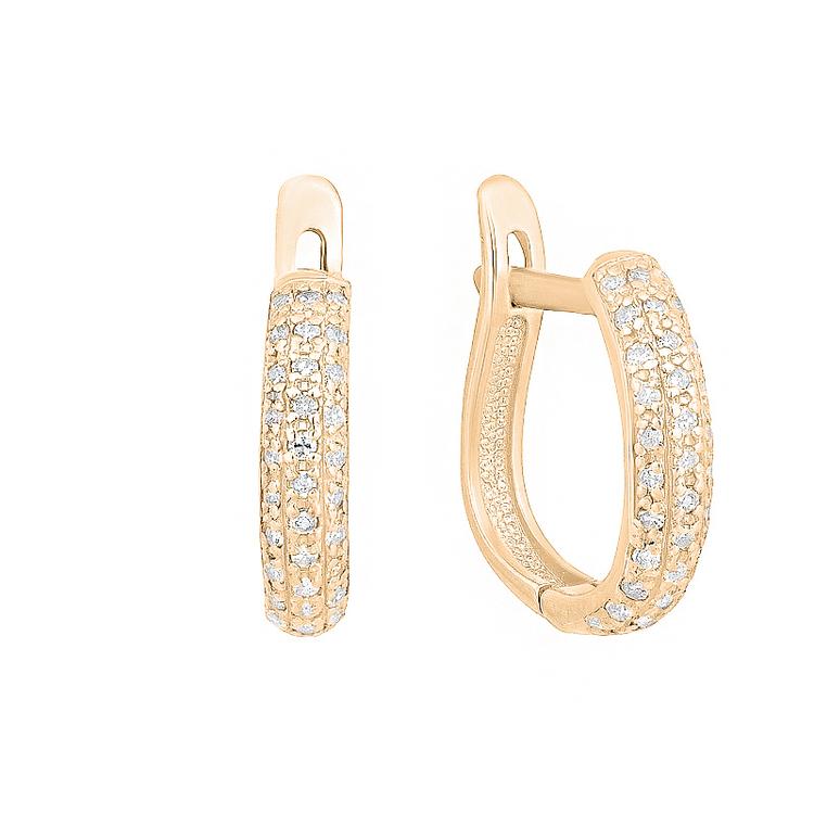 Серьги золотые с бриллиантами, 2БСЗ5К-02-1158-03