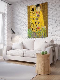 Панно (постер) с фотопринтом на стену "Климт. Поцелуй", 150x200 см