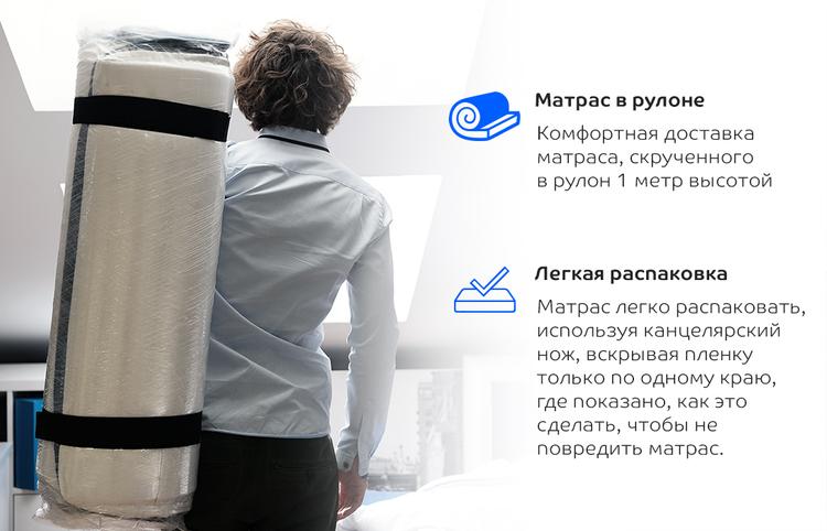 Матрас Blue Sleep Sonnic 200х200, беспружинный, скрученный