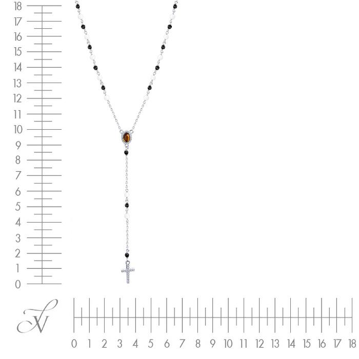 Колье ELEMENT 47 из серебра 925 пробы с оникс, стекло и кубический цирконий CCN25350-W_OX_US_001_WG