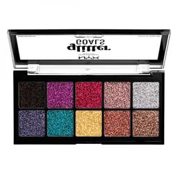 NYX Glitter Goals Cream PRO Palette Палетка кремовых глиттеров для лица и тела, 10 шт по 1,2 г