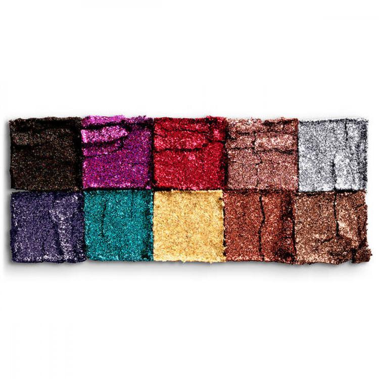 NYX Glitter Goals Cream PRO Palette Палетка кремовых глиттеров для лица и тела, 10 шт по 1,2 г