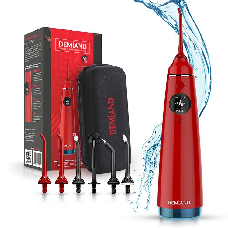 Портативный ирригатор для очистки полости рта DEMIAND ELITE IR-P620/Красный