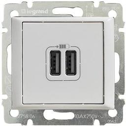 Розетка USB (2розет.) Legrand Valena (770470) скрыт. IP20 белый