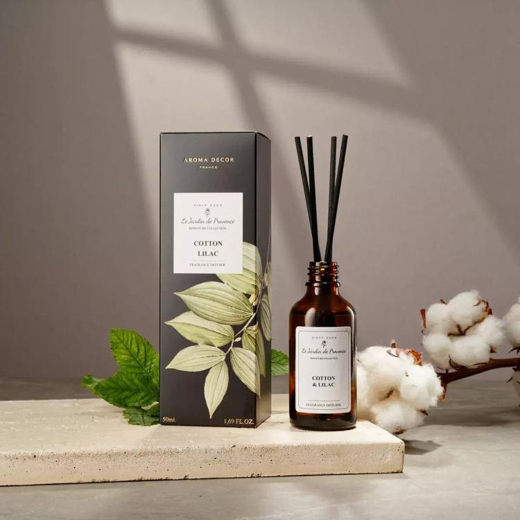 Ароматический диффузор с палочками Le Jardin de Provence "Cotton&Lilac", Франция