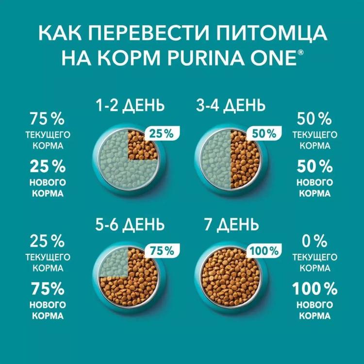 Сухой корм Purina ONE для стерилизованных кошек и кастрированных котов, с высоким содержанием лосося и пшеницей, 1,5 кг